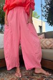 Arbi Gingham Relaxed Barrel Pant Sherbet Coral